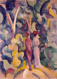 Pareja en el sendero del bosque de August Macke